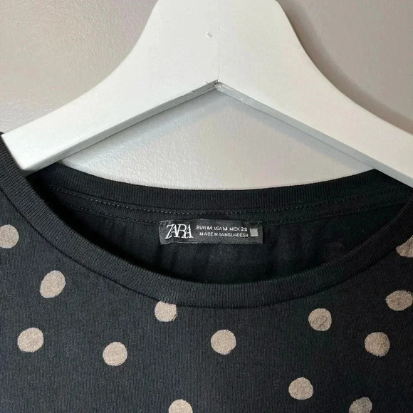 Zara Cotton  T-Shirt Dot Pattern - Picture 3 of 7